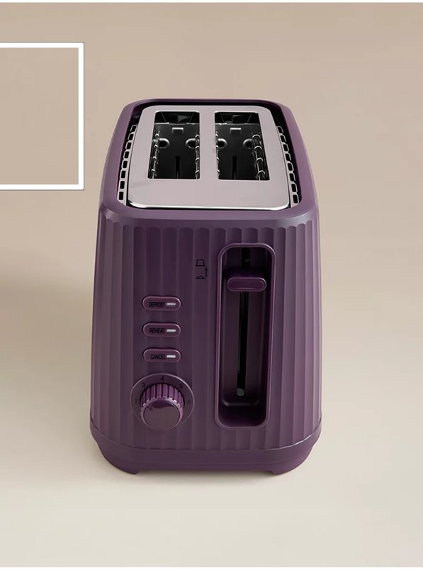 Burgundy Ribbed 2-Slice Toaster for £12