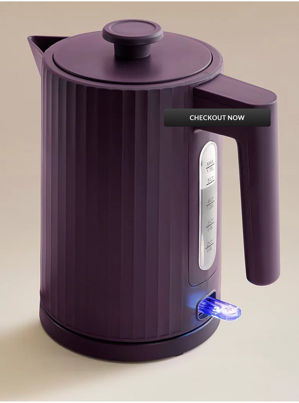 Burgundy Ribbed Fast Boil Kettle 1.7L for £12