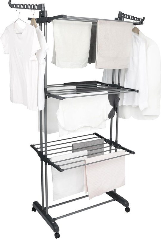 BARGAIN FACTORY 4-Tier Drying Rack – Spacious & Foldable for £10.92