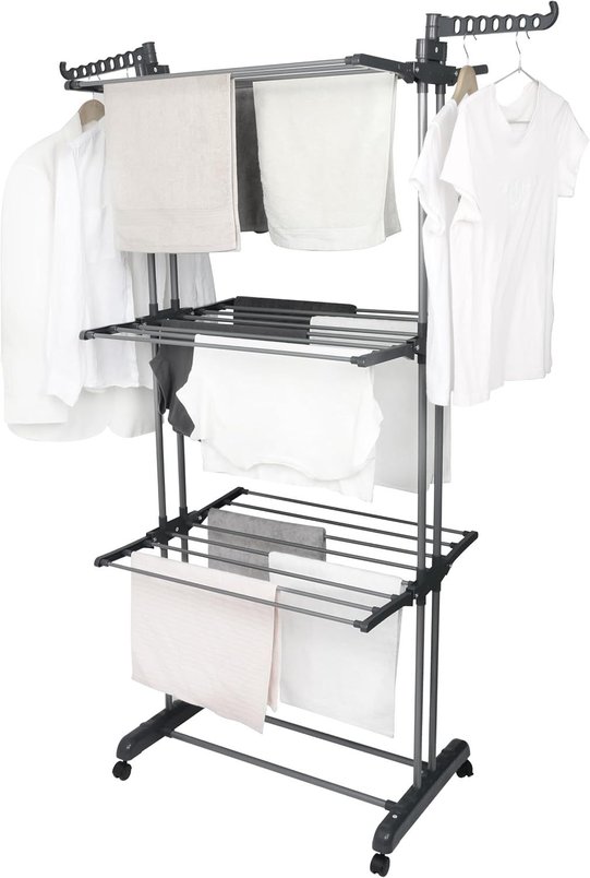 BARGAIN FACTORY 4-Tier Drying Rack – Spacious & Foldable for £10.92