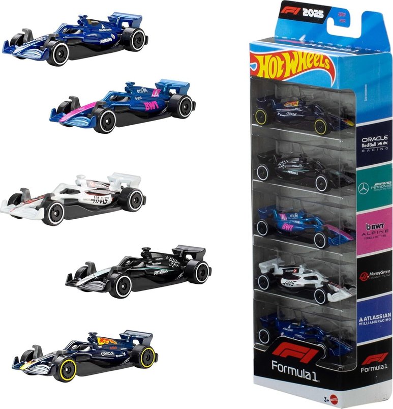 Set of 5 Officially Licensed Hot wheels Race Cars