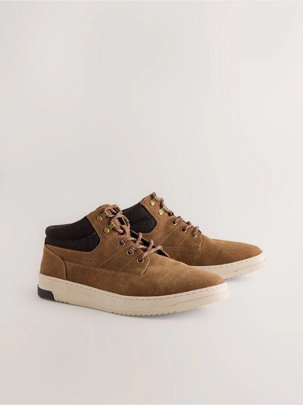 Tan Brown Knitted Collar Ankle Boots for £15