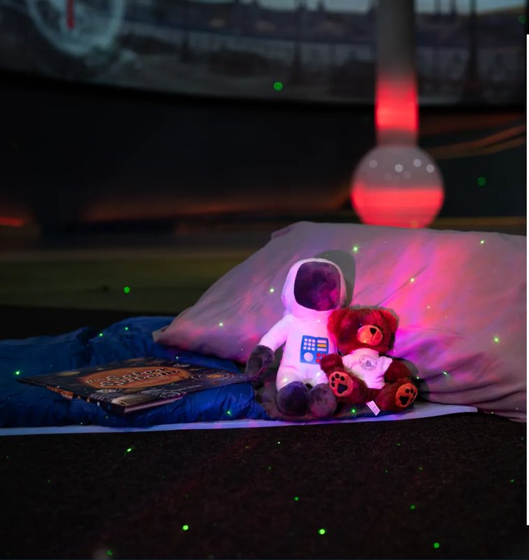AstroSnores Sleepover - Night at the Museum in the National Space Centre planetarium