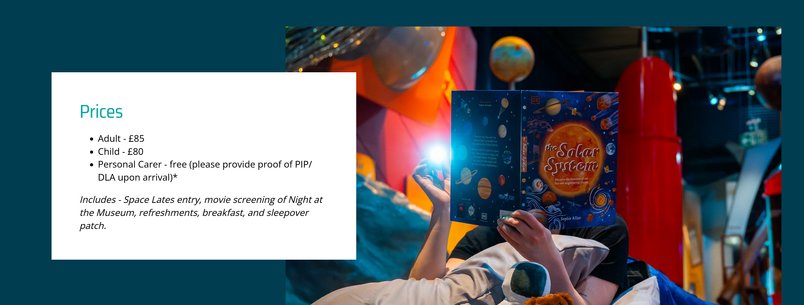AstroSnores Sleepover - Night at the Museum in the National Space Centre planetarium