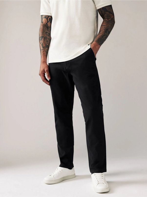 Half Price Black Slim Fit Stretch Chinos Trousers for £12