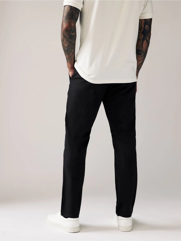 Half Price Black Slim Fit Stretch Chinos Trousers for £12