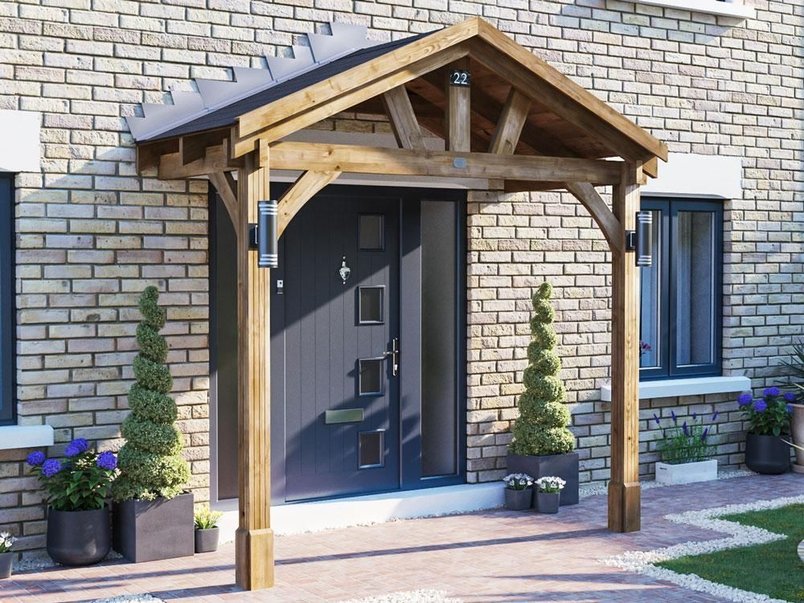 Dunster House Wooden Porch Canopy 3m x 1.5m Thunderdam for £623.69