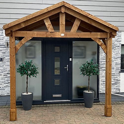 Dunster House Wooden Porch Canopy 3m x 1.5m Thunderdam for £623.69
