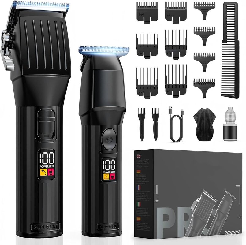 Men's Professional Cordless Hair Clipper & Beard Trimmer Kit for £7.49