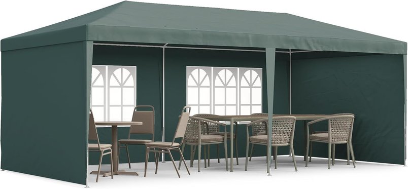 Outsunny 6x3m Party Tent Gazebo with Side Panels – Green for £53.50