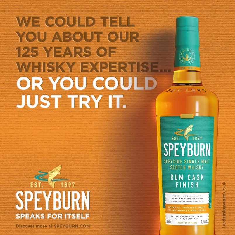 pack of 3 Speyburn Rum Cask Finish Single Malt, 70cl, 40%  for £44.94