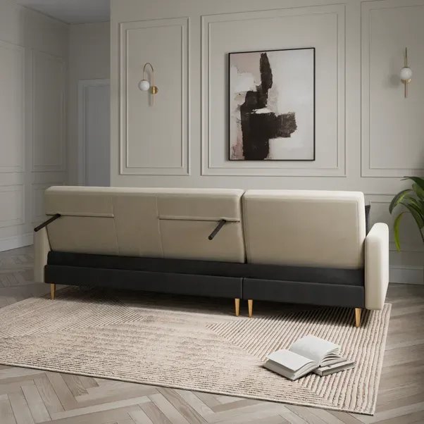 Kendall Quilted Velvet Clic Clac Storage Corner Sofa Bed for £479.20
