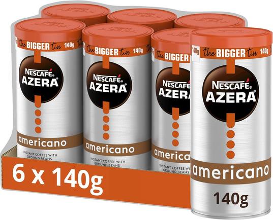 Pack of 6 NESCAFÉ Azera Americano Instant Coffee 140g for £24.72 Pack of 6 NESCAFÉ Azera Americano Instant Coffee 140g for £24.72