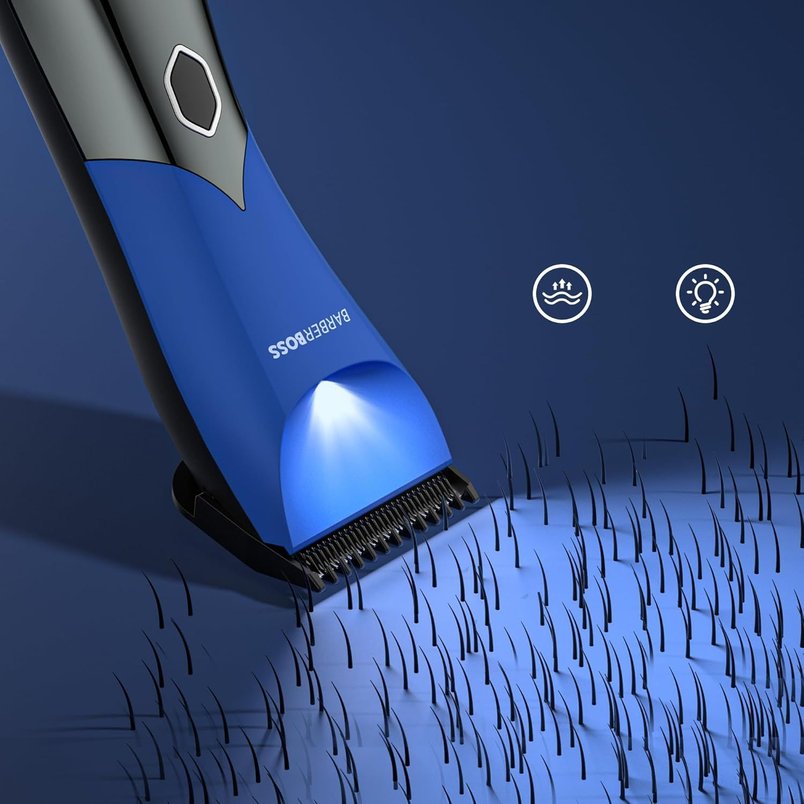 BarberBoss Men’s Groin & Body Trimmer, Dual Speed, Waterproof for