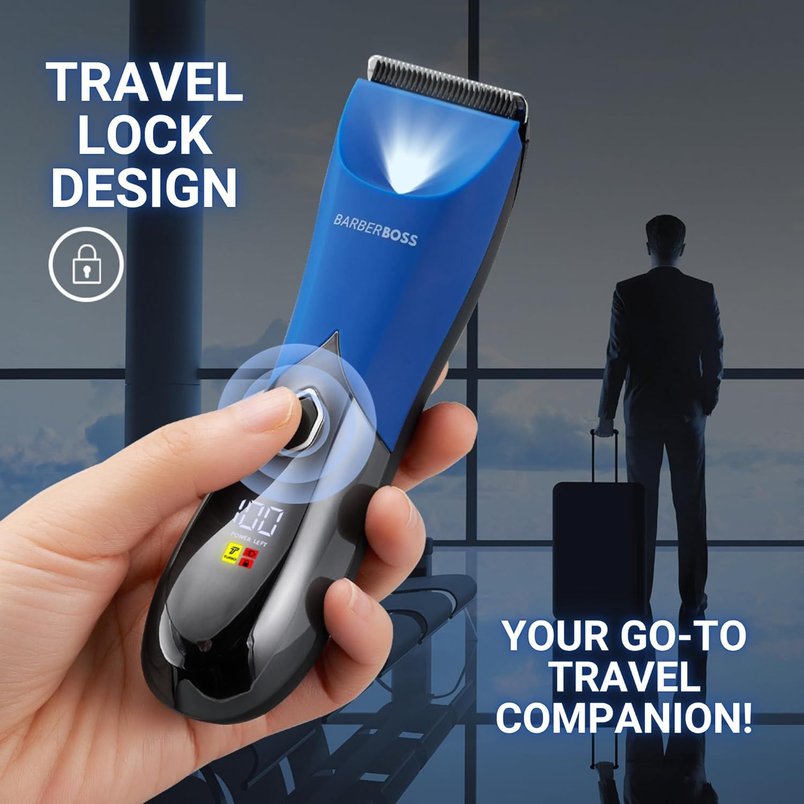 BarberBoss Men’s Groin & Body Trimmer, Dual Speed, Waterproof for