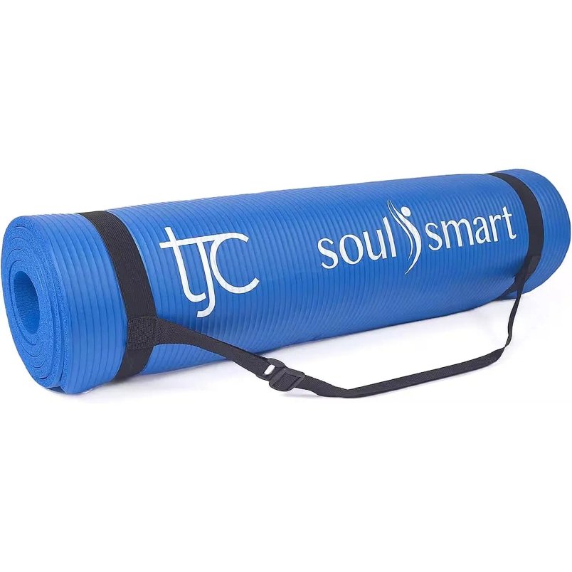 Soul Smart 10MM NBR Yoga Mat with Carry Strap for Gym & Home Workout for £2