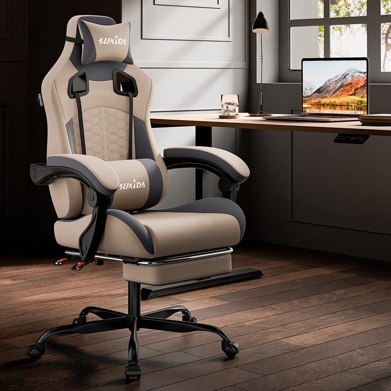 Ergonomic gaming chair with massage and footrest for £59.99