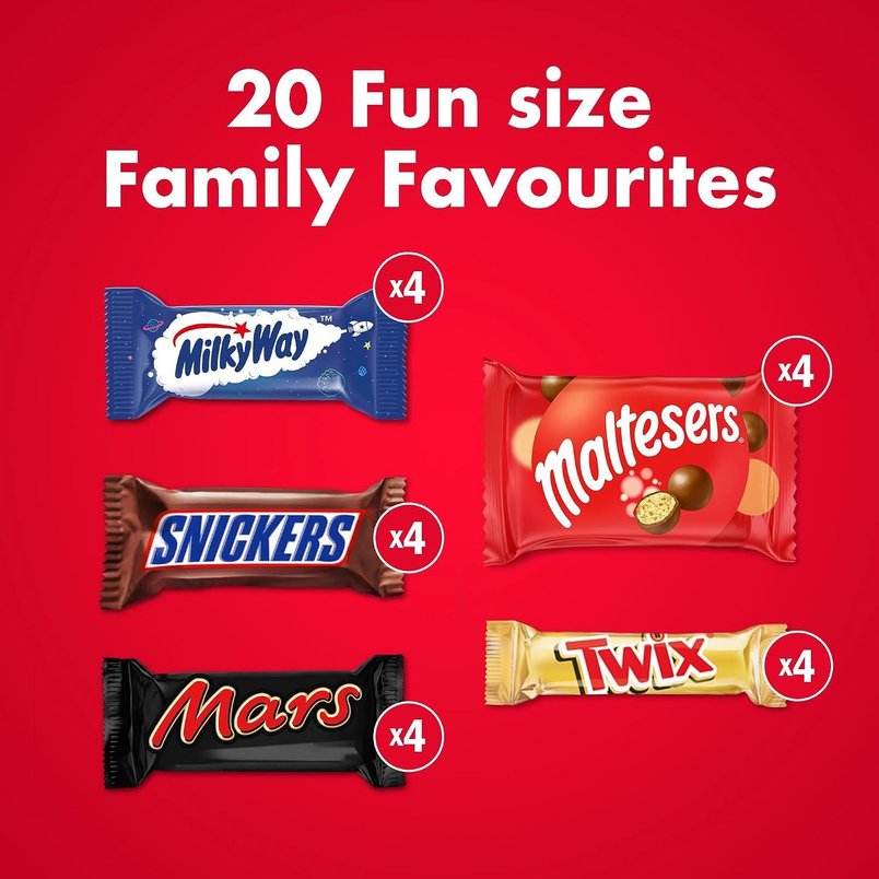 Mixed fun size chocolate bars 20 Pieces (358g) £3.15 S&S