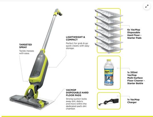 Shark VacMop 2-in-1 Cordless Vacuum Mop with Targeted Spray for £59.99 and Free Soultion worth £14.99