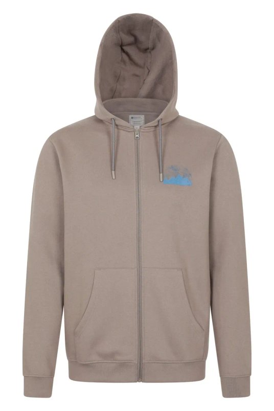Free Delivery - No Minimum Spend + Extra 20% off W/Code - Texture Mountain Graphic Mens Full Zip Hoodie for £9.99 was £49.99